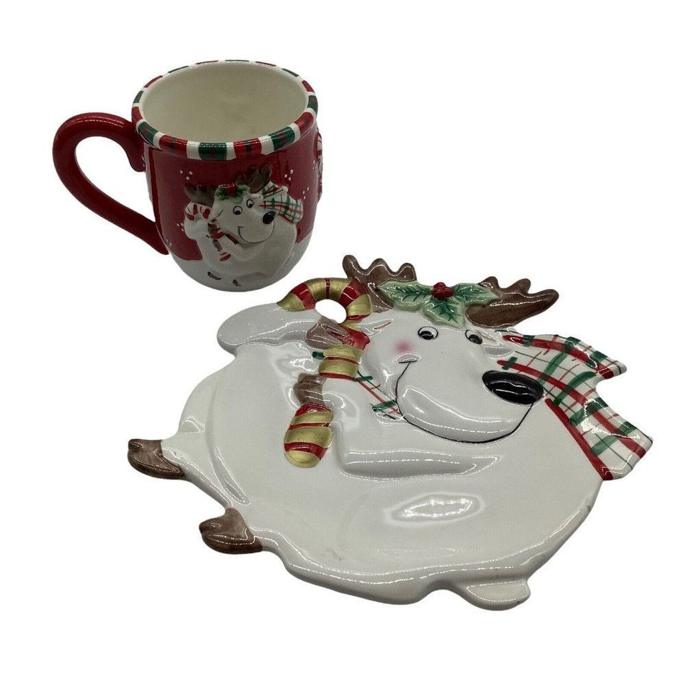 Fitz and Floyd Holiday Mug and Plate Set